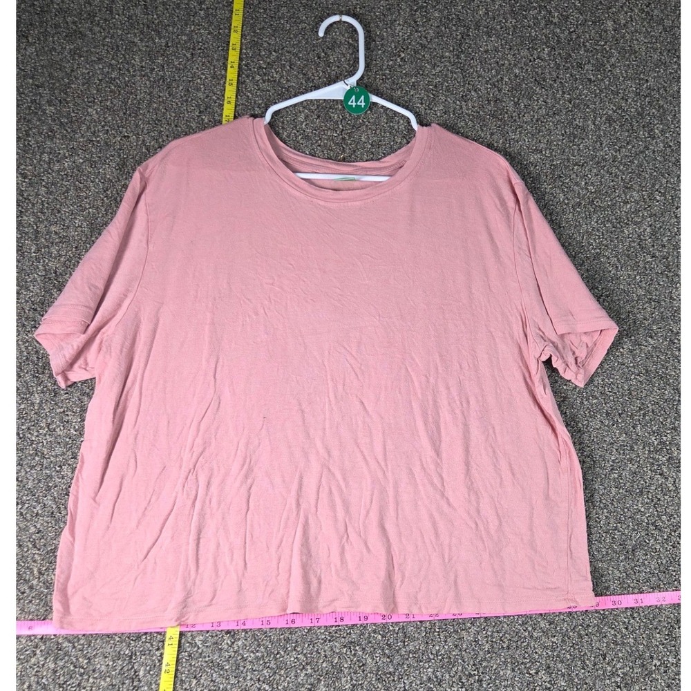 Honeydew Lounge Top Womens Large Pink Short Sleeve Crew Neck Relaxed Fit